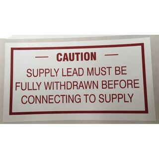 Caution: Supply Lead Sticker