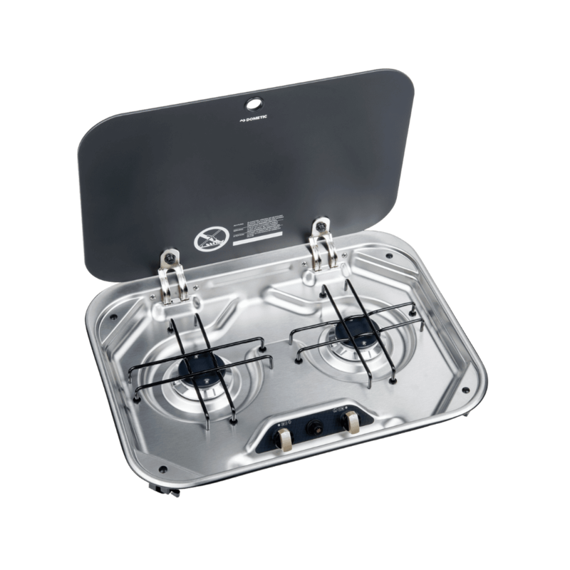 Dometic 2 Burner Cooktop  Gas Stove with Safety Glass Lid