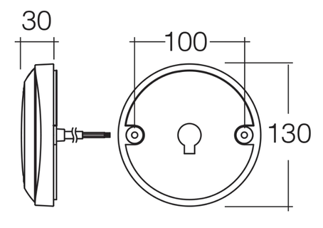 88041 - 130mm Amber Indicator LED dims