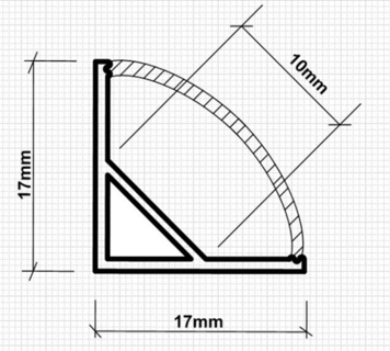 Aluminium Corner LED Frosted 2 Metre