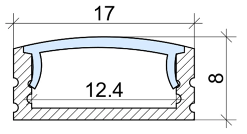 Aluminium Flat LED Frosted 2 Metre