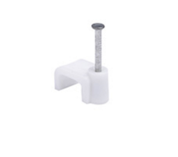 Cable Clip Flat 10mm White Box of 100