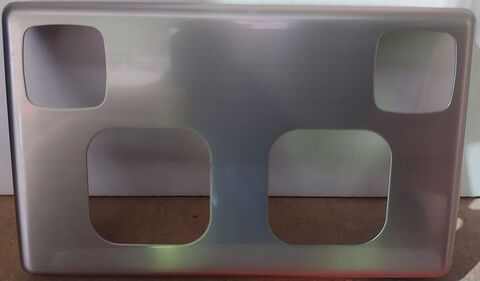 Double Power Point Cover Brushed Aluminium
