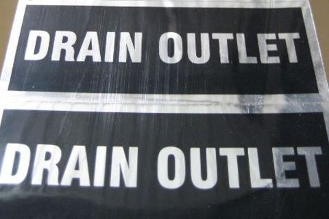 Drain Outlet Sticker