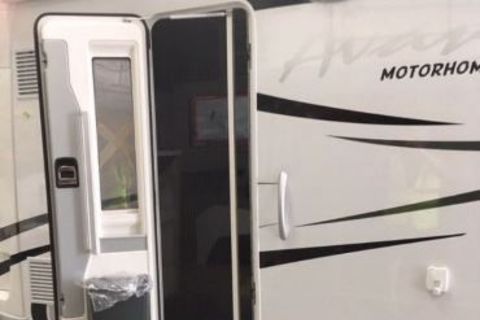 Flyscreen Entry Door For Motorhome - Black