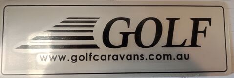 Golf Metal Badge Label Sticker 150mm x 50mm